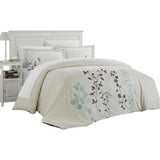 Chic Home Kathy Kaylee Floral Embroidered Bed In A Bag 7 Pieces Duvet Cover Set Beige