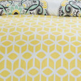 Chic Home Ibiza Majorca Medallion Reversible Bed In A Bag 7 Pieces Duvet Cover Set - Full/Queen 86x86, Yellow