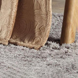 Dama Scroll All Season Embossed Pattern Ultra Soft and Cozy 50" x 60" Throw Blanket, Taupe