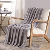 Plazatex Dama Embossed Scroll Pattern Soft And Cozy Throw Blanket - 50x60", Grey