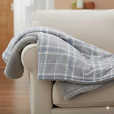 Shavel 100% Polyester Luxury Micro Flannel Reverse to Sherpa Carlton Plaid Electric Blanket
