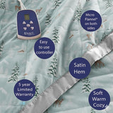 Shavel 100% Polyester Luxury Micro Flannel Reverse to Sherpa Wonderland Electric Blanket Winter