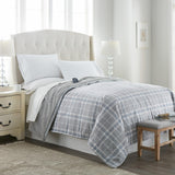 Shavel 100% Polyester Luxury Micro Flannel Reverse to Sherpa Carlton Plaid Electric Blanket