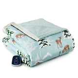 Shavel 100% Polyester Luxury Micro Flannel Reverse to Sherpa Wonderland Electric Blanket Winter