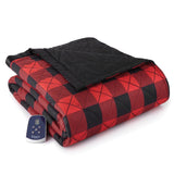 Shavel 100% Polyester Luxury Micro Flannel 7 Layers of Warmth Buffalo Check Electric Blanket