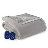 Shavel Micro Flannel High Quality Heating Technology Ultra Velvet Reversible Electric Blanket - Smoke.