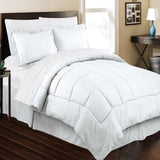 Plazatex Embossed Dobby Stripe Microfiber Comforter Bed In A Bag Set - White