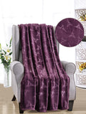 Eiffel Tower Premium Microplush Super Soft Embossed Pattern All Season 50" x 60" Throw Blanket, Plum