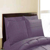 Embossed 8-Pieces Strip High-Quality Microplush Comforter Set Plum by Plazatex