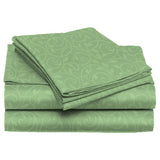 Emboss Vine All Season Super Soft Microfiber Sheet Set Green by Plazatex