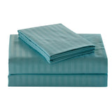 Embossed 1800 Series Wrinkle Resistant Stripe All Season Bed Sheet Set Turquoise by Plazatex