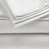 Embossed 1800 Series Wrinkle Resistant Stripe All Season Bed Sheet Set White by Plazatex