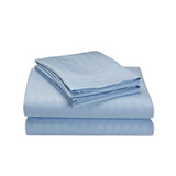Embossed 1800 Series Wrinkle Resistant Soft Stripe Bed Sheet Set Ocean Blue by Plazatex