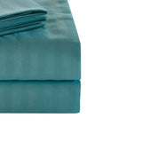 Embossed 1800 Series Wrinkle Resistant Stripe All Season Bed Sheet Set Turquoise by Plazatex