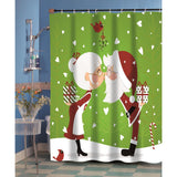 Carnation Home Fashions "Kissing Claus " Fabric Shower Curtain - Multi 70x72"