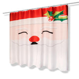 Carnation Home Fashions Santa's Face Christmas Fabric Shower Curtain - 70x72", Multi