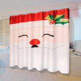 Carnation Home Fashions Santa's Face Christmas Fabric Shower Curtain - 70x72", Multi