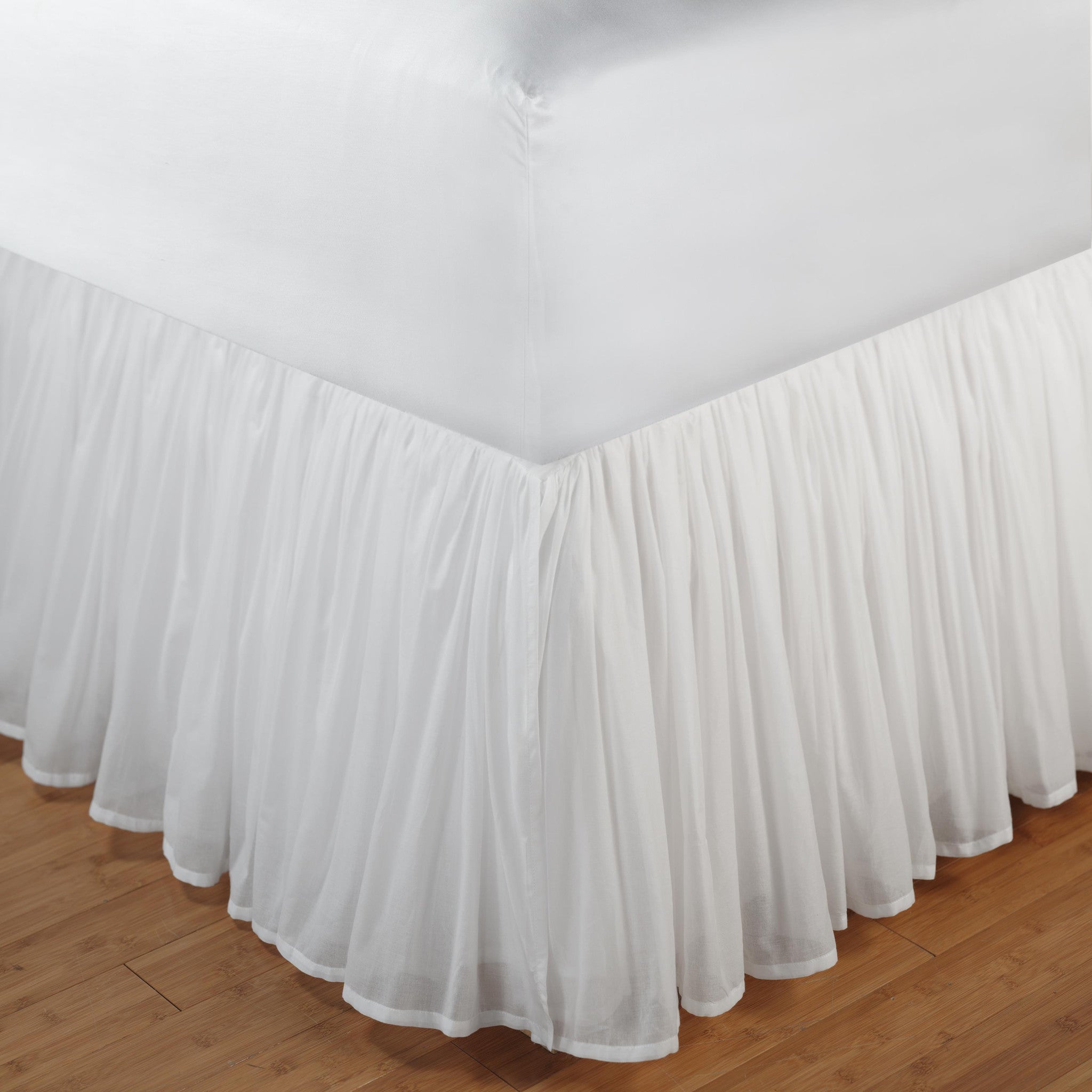Greenland Home Fashion Cotton Voile Bed Skirt - White