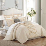 Greenland Home Fashion Ruffled Quilt And Pillow Sham Set - White