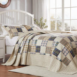 Greenland Home Fashions Oxford Plaid 100% Cotton Jumbo-Sized for Floor-Length Coverage Bedspread Set Taupe