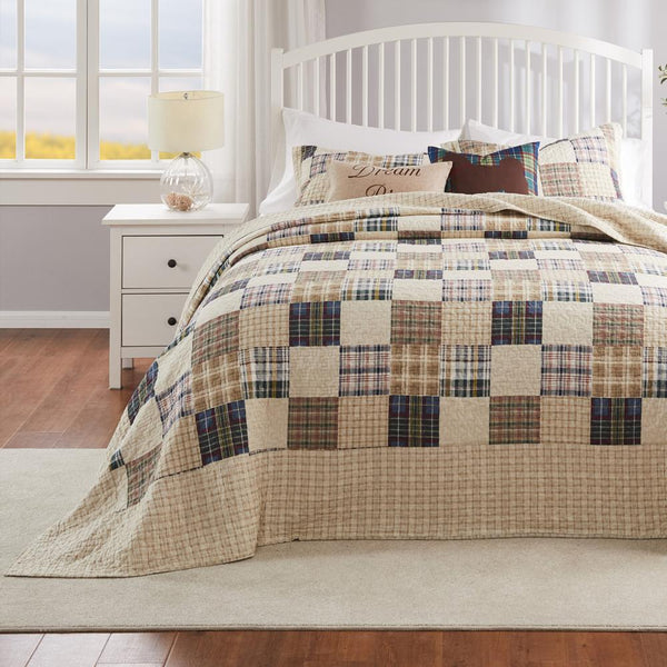 Greenland Home Fashions Oxford Plaid 100% Cotton Jumbo-Sized for Floor-Length Co