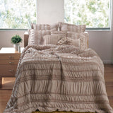 Greenland Home Fashion Tiana Quilt And Pillow Sham Set - Twin 68x86", Taupe