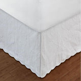 Greenland Home Fashion Paisley Quilted Bed Skirt 18" - White
