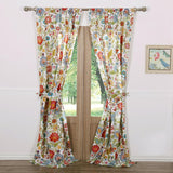 Greenland Home Fashion Astoria Sun Protection Window Curtain Panel Pair With Tie Backs - 2 - Piece - White