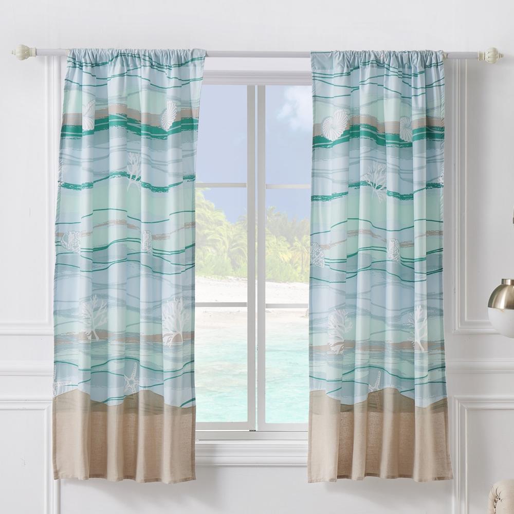 Greenland Home Maui Curtain Panel Pair - Set of 2 - 42x63" and 3x24", Multi
