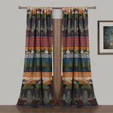 Barefoot Bungalow Black Bear Lodge Window Curtain Panel Pair (2) - 42x84", Multi