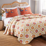 Greenland Home Fashions 100% Microfiber Polyester Topanga 5-Piece Quilt & Pillow Bonus Set Multi