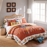 Greenland Home Fashions 100% Microfiber Polyester Topanga 5-Piece Quilt & Pillow Bonus Set Multi