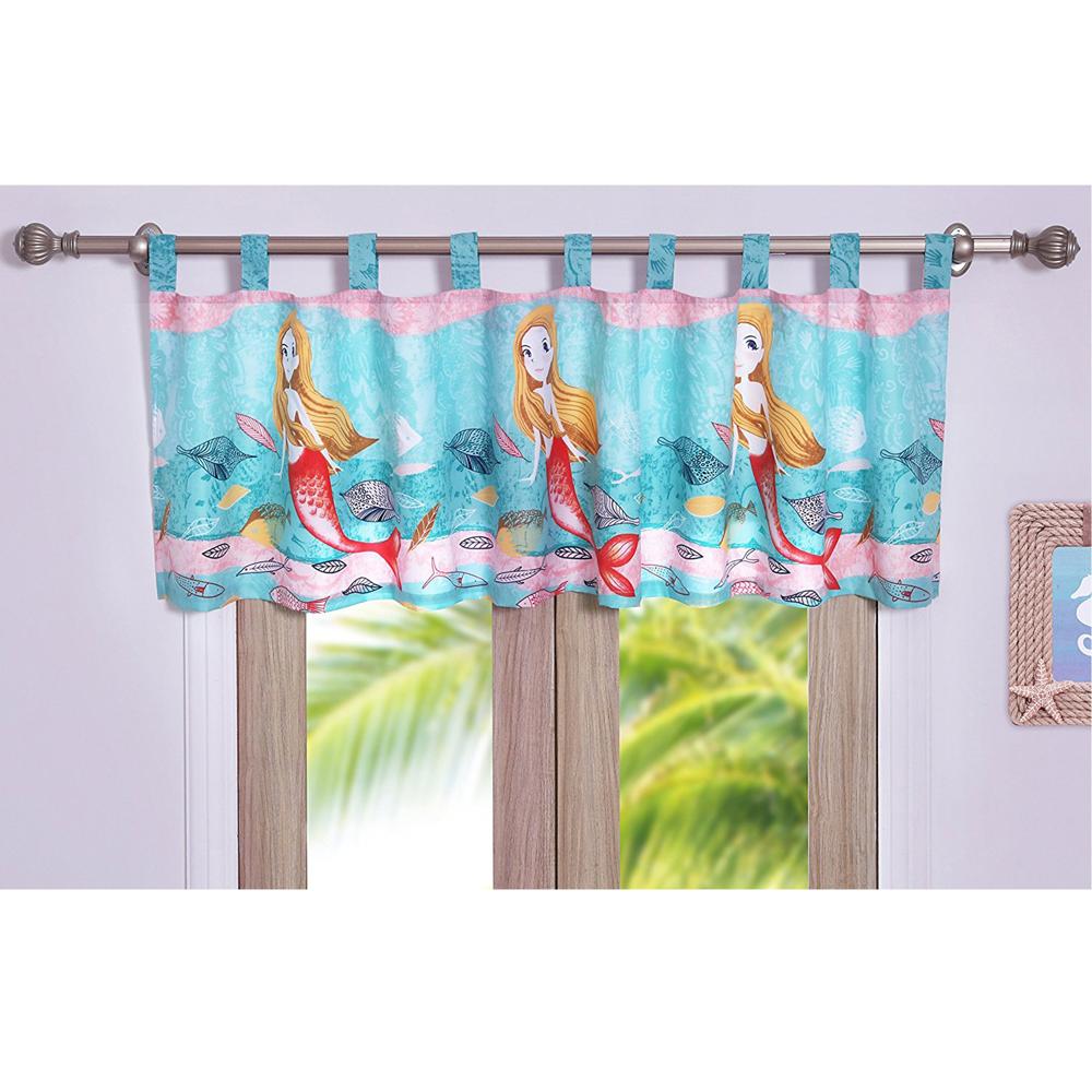 Greenland Home Fashion Mermaid High Quality Polyester Fabric Curtain Valance With 3" Rod Pocket - Multi 84x21"
