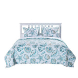 Barefoot Bungalow Oversized 100% Microfiber Polyester Cruz Reversible Quilt And Pillow Sham Set - Full/Queen 90x90", Multi