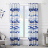 Barefoot Bungalow Crystal Cove Curtain Panel Pair - Set of 2 - 42x84" and 3x24, Blue