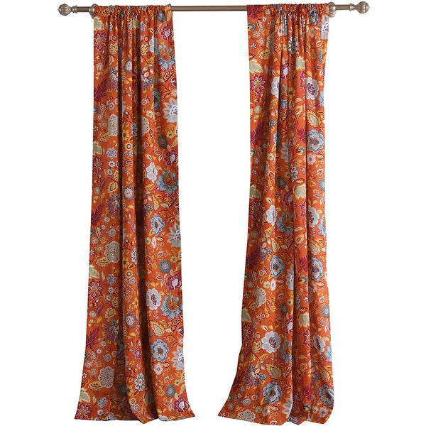 Greenland Home Fashion Astoria Festive Window Curtain Panel Pair With 3" Rod Poc