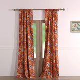 Greenland Home Fashion Astoria Festive And 3" Rod Pocket Window Curtain Panel Pair - Spice 42x95"