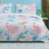 Barefoot Bungalow Sarasota Reversible Quilt And Pillow Sham Set - Full/Queen 90x90", Multicolor