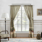 Greenland Home Fashion Moose Creek Buffalo Window Panel And Tie Backs - 4 - Piece - Multi 42x84"