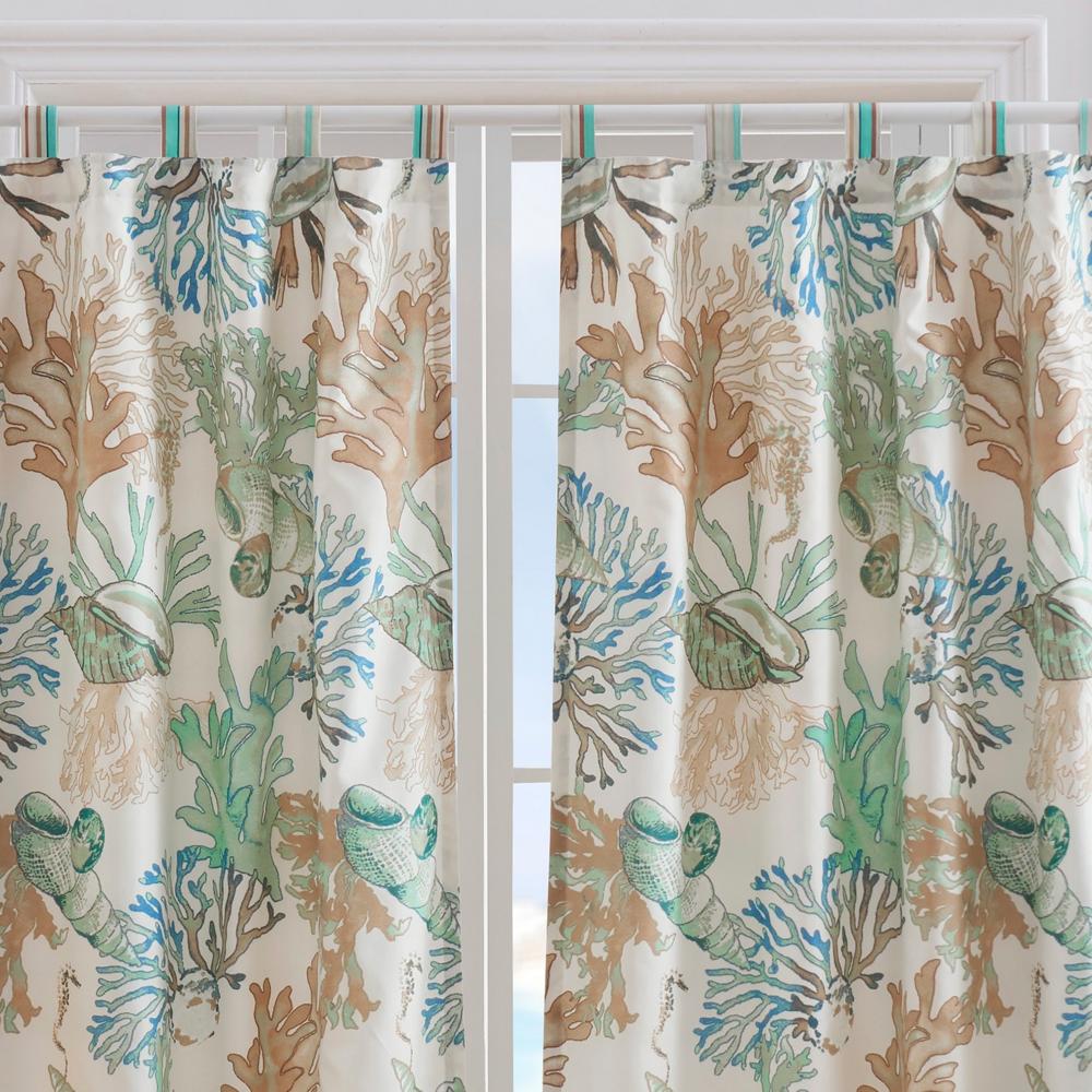 Barefoot Bungalow Atlantis Curtain Panel Pair - Set of 2 - 42x63" and 3x24", Jade