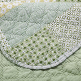 Greenland Home Fashions Barefoot Bungalow Juniper Geometric Patterns and Scalloped Borders Comfort Quilt Set - Sage