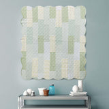 Greenland Home Fashions Barefoot Bungalow Juniper Geometric Patterns and Classic Motifs Quilted Throw Blanket - 50x60", Sage