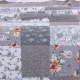 Greenland Home Fashions Barefoot Bungalow Giulia Fabulous Floral and Stencil Prints Classic Patchwork Pattern Reverses Pillow Sham - Gray