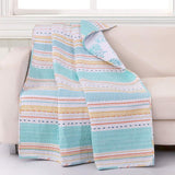 Barefoot Bungalow Pacifica Extra Softness And Comfort Reversible Throw Blanket - 50x60", Aqua