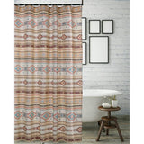 Barefoot Bungalow Phoenix Traditional Design And Button Holes Hanging Shower Curtain - 72x72", Tan