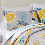Greenland Home Fashion Watercolor Dream 100% Cotton Quilted Pillow Sham - Gray