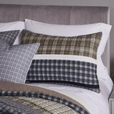 Barefoot Bungalow Gold Rush Reversible & Light-Weight Bedspread Pillow Sham, King 20x36-inch, Gray