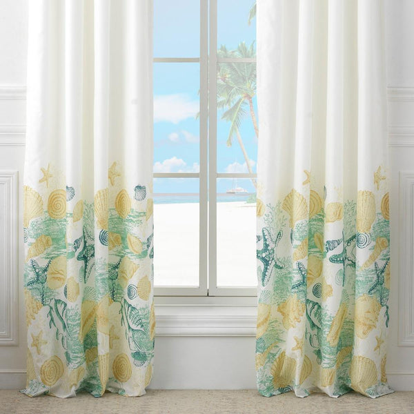 Barefoot Bungalow Grand Bahama Bedroom Living Room Window Curtain Panel Set, 84x