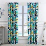Greenland Home Fashion Bedroom Living Room Darkening Wave Rider Curtain Panel Set - Blue 84x84"