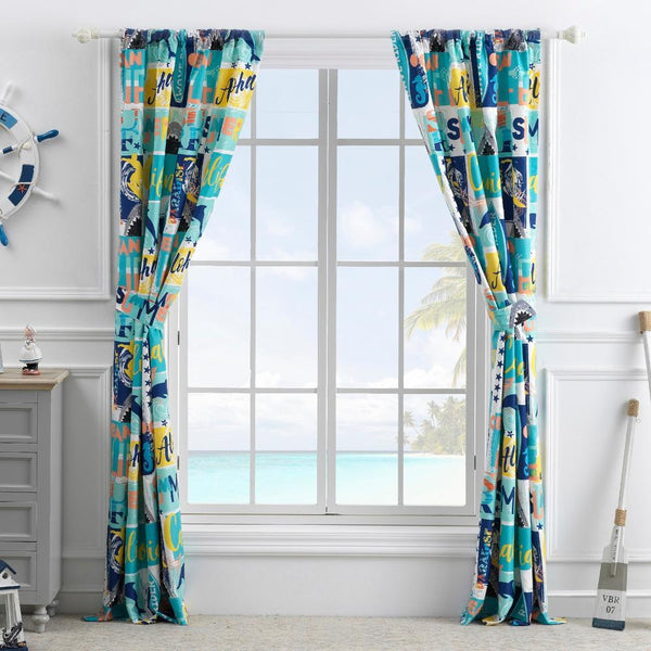 Greenland Home Fashion Bedroom Living Room Darkening Wave Rider Curtain Panel Se